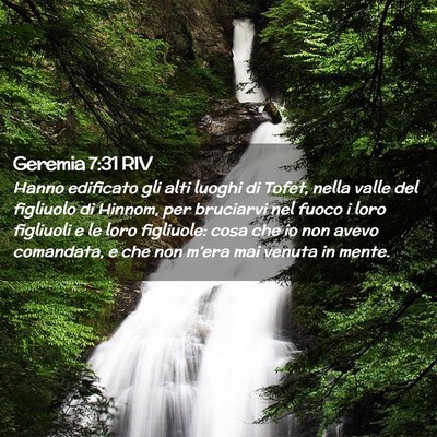 Picture 02 - Geremia 7:31 RIV - Hanno edificato gli alti luoghi di Tofet, nella - Bible Verse Picture