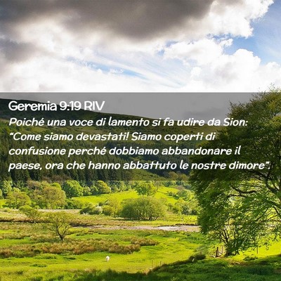 Picture 02 - Geremia 9:19 RIV - Poiché una voce di lamento si fa udire da Sion: - Bible Verse Picture