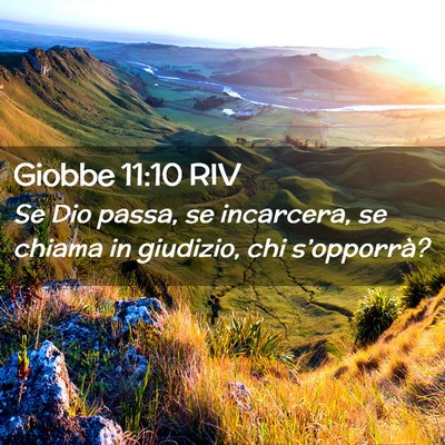 Picture 02 - Giobbe 11:10 RIV - Se Dio passa, se incarcera, se chiama in - Bible Verse Picture