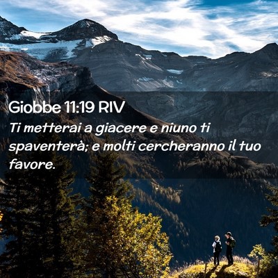 Picture 02 - Giobbe 11:19 RIV - Ti metterai a giacere e niuno ti spaventerà; e - Bible Verse Picture