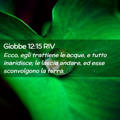 Picture 02 - Giobbe 12:15 RIV - Ecco, egli trattiene le acque, e tutto - Bible Verse Picture