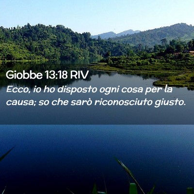 Picture 02 - Giobbe 13:18 RIV - Ecco, io ho disposto ogni cosa per la causa; so - Bible Verse Picture