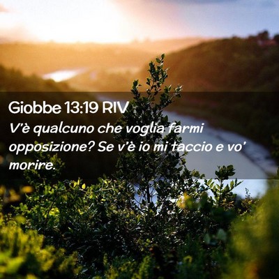 Picture 02 - Giobbe 13:19 RIV - V’è qualcuno che voglia farmi opposizione? Se - Bible Verse Picture