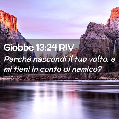 Picture 02 - Giobbe 13:24 RIV - Perché nascondi il tuo volto, e mi tieni in - Bible Verse Picture