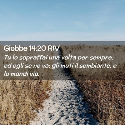 Picture 02 - Giobbe 14:20 RIV - Tu lo sopraffai una volta per sempre, ed egli se - Bible Verse Picture