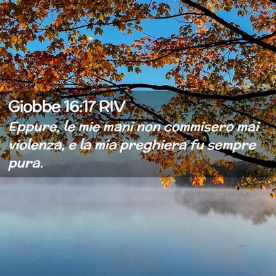 Picture 02 - Giobbe 16:17 RIV - Eppure, le mie mani non commisero mai violenza, e - Bible Verse Picture