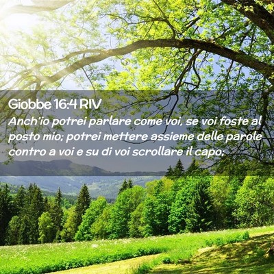 Picture 02 - Giobbe 16:4 RIV - Anch’io potrei parlare come voi, se voi foste - Bible Verse Picture