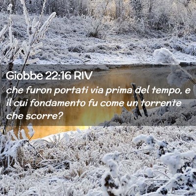 Picture 02 - Giobbe 22:16 RIV - che furon portati via prima del tempo, e il cui - Bible Verse Picture