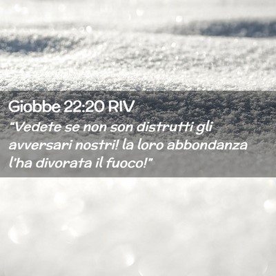 Picture 02 - Giobbe 22:20 RIV - “Vedete se non son distrutti gli avversari - Bible Verse Picture