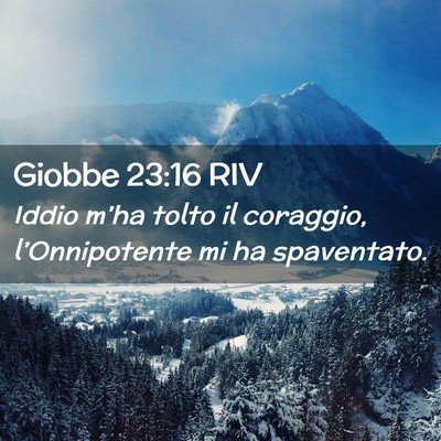 Picture 02 - Giobbe 23:16 RIV - Iddio m’ha tolto il coraggio, l’Onnipotente - Bible Verse Picture