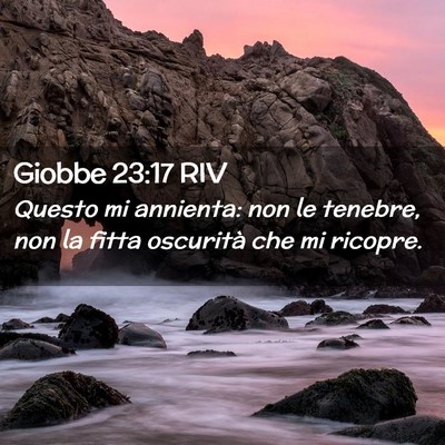 Picture 02 - Giobbe 23:17 RIV - Questo mi annienta: non le tenebre, non la fitta - Bible Verse Picture