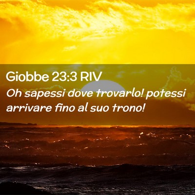 Picture 02 - Giobbe 23:3 RIV - Oh sapessi dove trovarlo! potessi arrivare fino - Bible Verse Picture