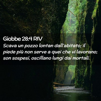 Picture 02 - Giobbe 28:4 RIV - Scava un pozzo lontan dall’abitato; il piede - Bible Verse Picture