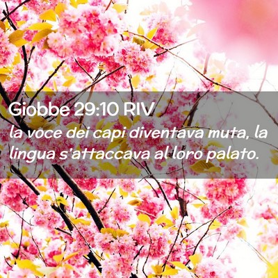 Picture 02 - Giobbe 29:10 RIV - la voce dei capi diventava muta, la lingua - Bible Verse Picture