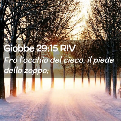 Picture 02 - Giobbe 29:15 RIV - Ero l’occhio del cieco, il piede dello - Bible Verse Picture
