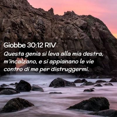 Picture 02 - Giobbe 30:12 RIV - Questa genia si leva alla mia destra, - Bible Verse Picture