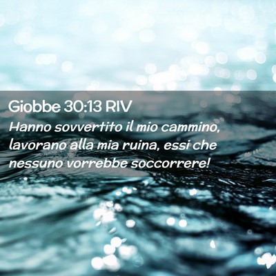 Picture 02 - Giobbe 30:13 RIV - Hanno sovvertito il mio cammino, lavorano alla - Bible Verse Picture