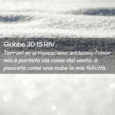 Picture 02 - Giobbe 30:15 RIV - Terrori mi si rovesciano addosso; l’onor mio è - Bible Verse Picture