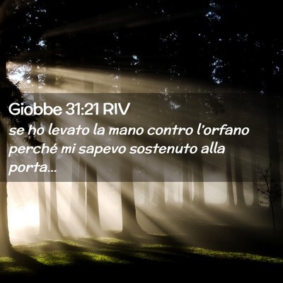 Picture 02 - Giobbe 31:21 RIV - se ho levato la mano contro l’orfano perché mi - Bible Verse Picture