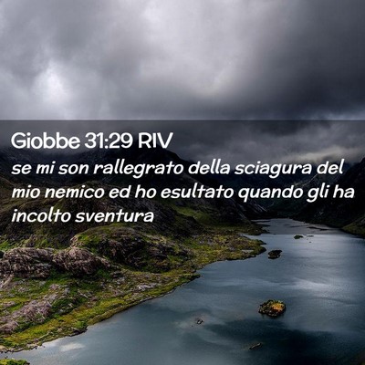 Picture 02 - Giobbe 31:29 RIV - se mi son rallegrato della sciagura del mio - Bible Verse Picture