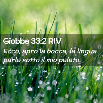 Picture 02 - Giobbe 33:2 RIV - Ecco, apro la bocca, la lingua parla sotto il mio - Bible Verse Picture