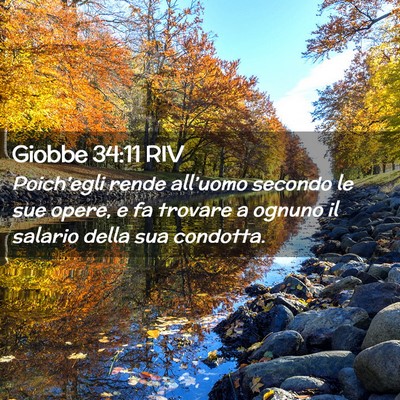 Picture 02 - Giobbe 34:11 RIV - Poich’egli rende all’uomo secondo le sue - Bible Verse Picture