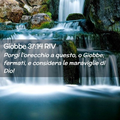 Picture 02 - Giobbe 37:14 RIV - Porgi l’orecchio a questo, o Giobbe; fermati, e - Bible Verse Picture