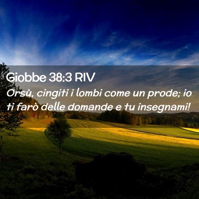Picture 02 - Giobbe 38:3 RIV - Orsù, cingiti i lombi come un prode; io ti farò - Bible Verse Picture