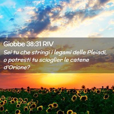 Picture 02 - Giobbe 38:31 RIV - Sei tu che stringi i legami delle Pleiadi, o - Bible Verse Picture