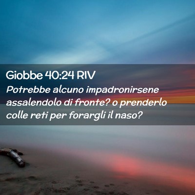 Picture 02 - Giobbe 40:24 RIV - Potrebbe alcuno impadronirsene assalendolo di - Bible Verse Picture