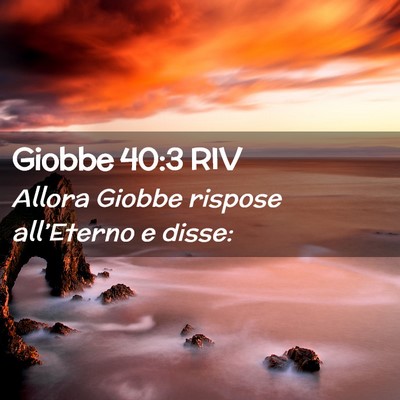 Picture 02 - Giobbe 40:3 RIV - Allora Giobbe rispose all’Eterno e - Bible Verse Picture