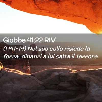 Picture 02 - Giobbe 41:22 RIV - (H41-14) Nel suo collo risiede la forza, dinanzi - Bible Verse Picture