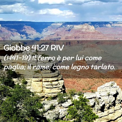 Picture 02 - Giobbe 41:27 RIV - (H41-19) Il ferro è per lui come paglia; il - Bible Verse Picture