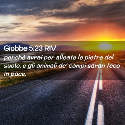Picture 02 - Giobbe 5:23 RIV - perché avrai per alleate le pietre del suolo, e - Bible Verse Picture