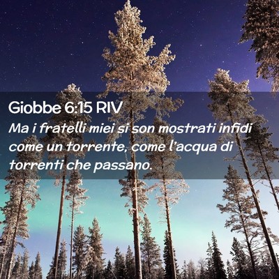 Picture 02 - Giobbe 6:15 RIV - Ma i fratelli miei si son mostrati infidi come un - Bible Verse Picture