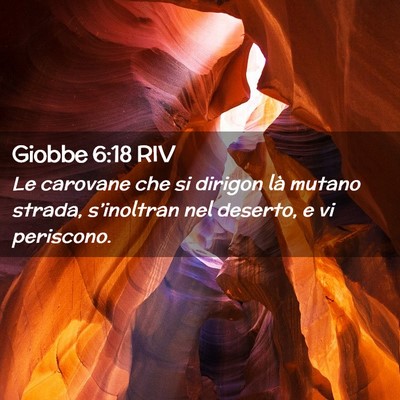 Picture 02 - Giobbe 6:18 RIV - Le carovane che si dirigon là mutano strada, - Bible Verse Picture