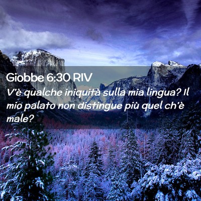 Picture 02 - Giobbe 6:30 RIV - V’è qualche iniquità sulla mia lingua? Il mio - Bible Verse Picture