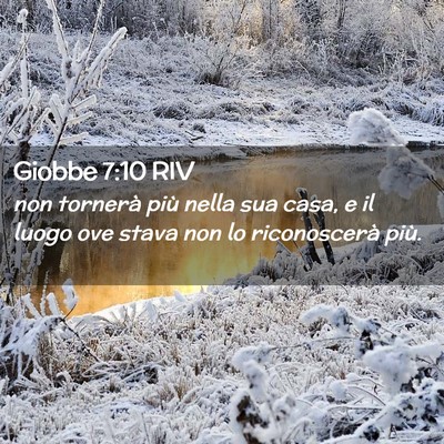 Picture 02 - Giobbe 7:10 RIV - non tornerà più nella sua casa, e il luogo ove - Bible Verse Picture