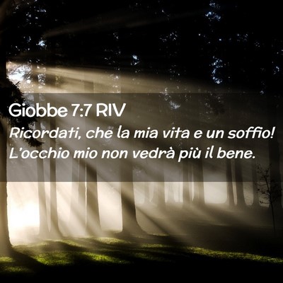 Picture 02 - Giobbe 7:7 RIV - Ricordati, che la mia vita e un soffio! - Bible Verse Picture
