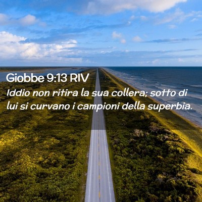 Picture 02 - Giobbe 9:13 RIV - Iddio non ritira la sua collera; sotto di lui si - Bible Verse Picture