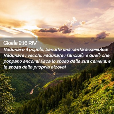 Picture 02 - Gioele 2:16 RIV - Radunare il popolo, bandite una santa assemblea! - Bible Verse Picture