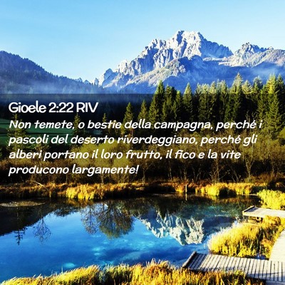 Picture 02 - Gioele 2:22 RIV - Non temete, o bestie della campagna, perché i - Bible Verse Picture