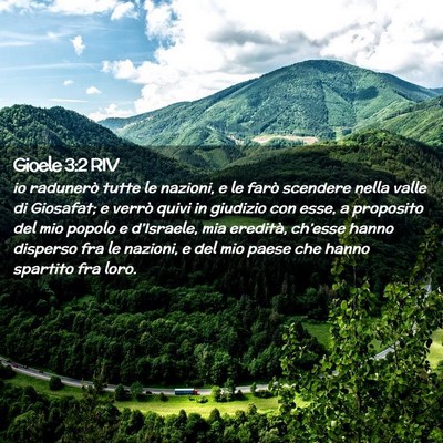 Picture 02 - Gioele 3:2 RIV - io radunerò tutte le nazioni, e le farò - Bible Verse Picture