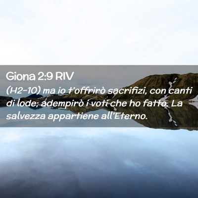 Picture 02 - Giona 2:9 RIV - (H2-10) ma io t’offrirò sacrifizi, con canti - Bible Verse Picture
