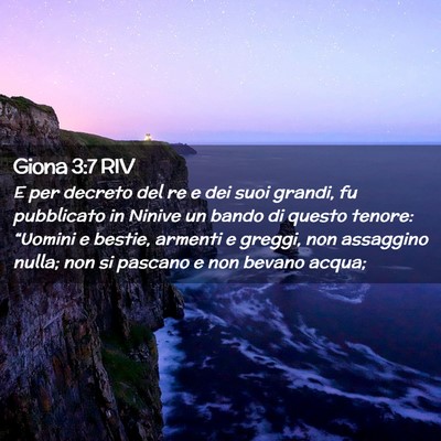 Picture 02 - Giona 3:7 RIV - E per decreto del re e dei suoi grandi, fu - Bible Verse Picture