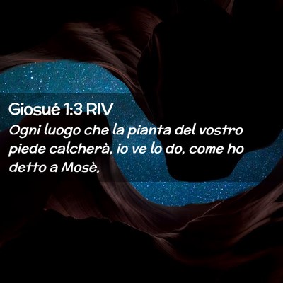 Picture 02 - Giosué 1:3 RIV - Ogni luogo che la pianta del vostro piede - Bible Verse Picture