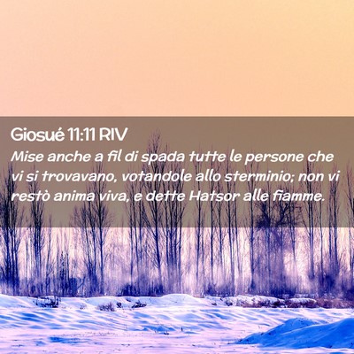 Picture 02 - Giosué 11:11 RIV - Mise anche a fil di spada tutte le persone che vi - Bible Verse Picture