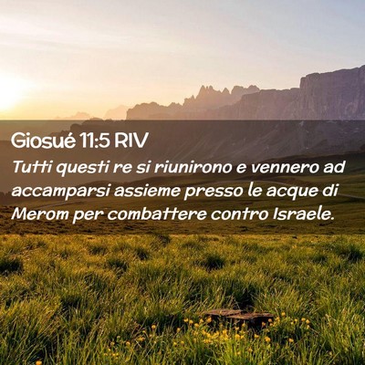 Picture 02 - Giosué 11:5 RIV - Tutti questi re si riunirono e vennero ad - Bible Verse Picture