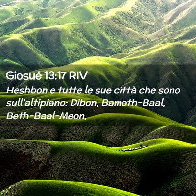 Picture 02 - Giosué 13:17 RIV - Heshbon e tutte le sue città che sono - Bible Verse Picture