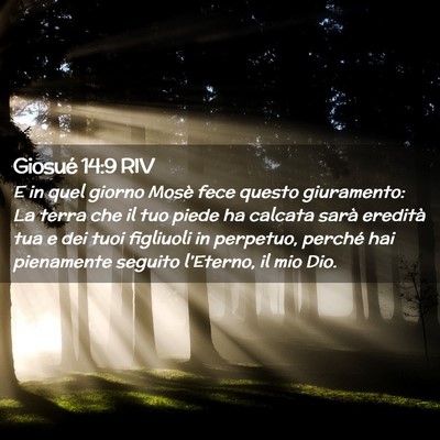 Picture 02 - Giosué 14:9 RIV - E in quel giorno Mosè fece questo giuramento: La - Bible Verse Picture